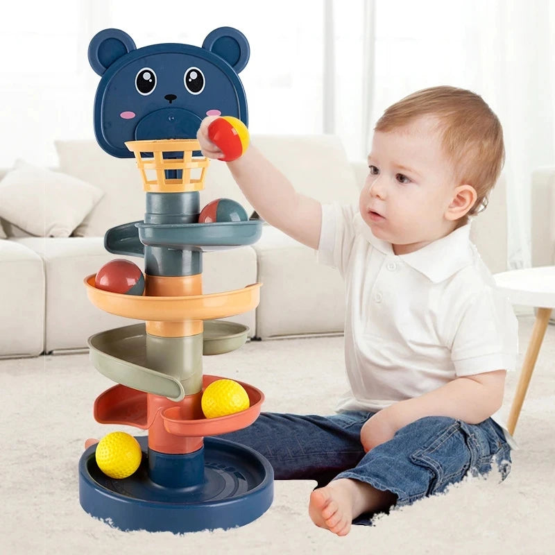 Montessori Baby Toy Rolling Ball Children Montessori Educational Games for Babies Stacking Track Baby Development Toys Children