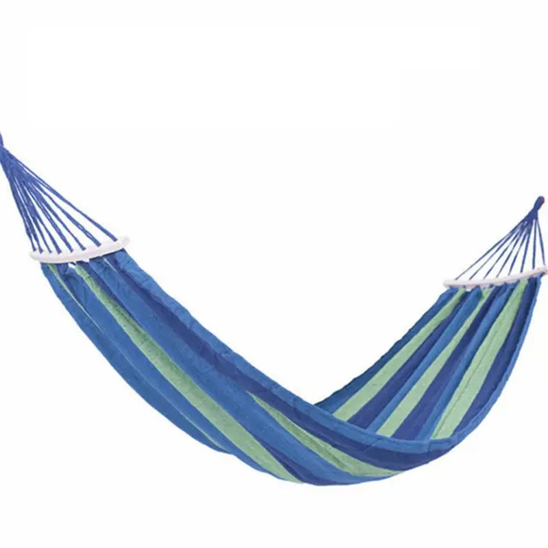 190*150Cm 2-Person Double Hammock Chair Striped Swing Anti-Rollover Outdoor Hammock for Outdoor Camping Travel for Lying Down