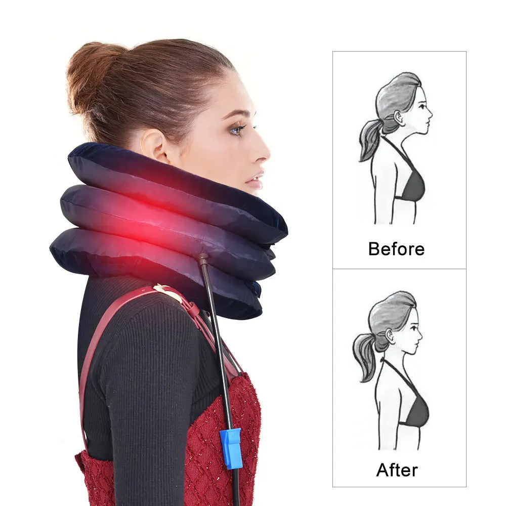 Neck Stretcher Inflatable Air Neck Traction Apparatus Device Soft Neck Cervical Collar Pillow Health Care Cervical Support Pillo