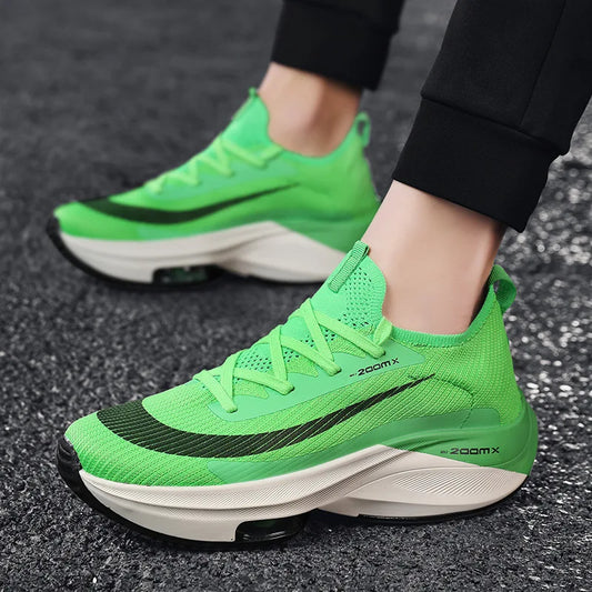 Sneakers Fashion Men Sneakers Lace Up Round Toe Cushioning Running Shoes 200mx Woman Trainer Race Breathable Couple Tenis Shose