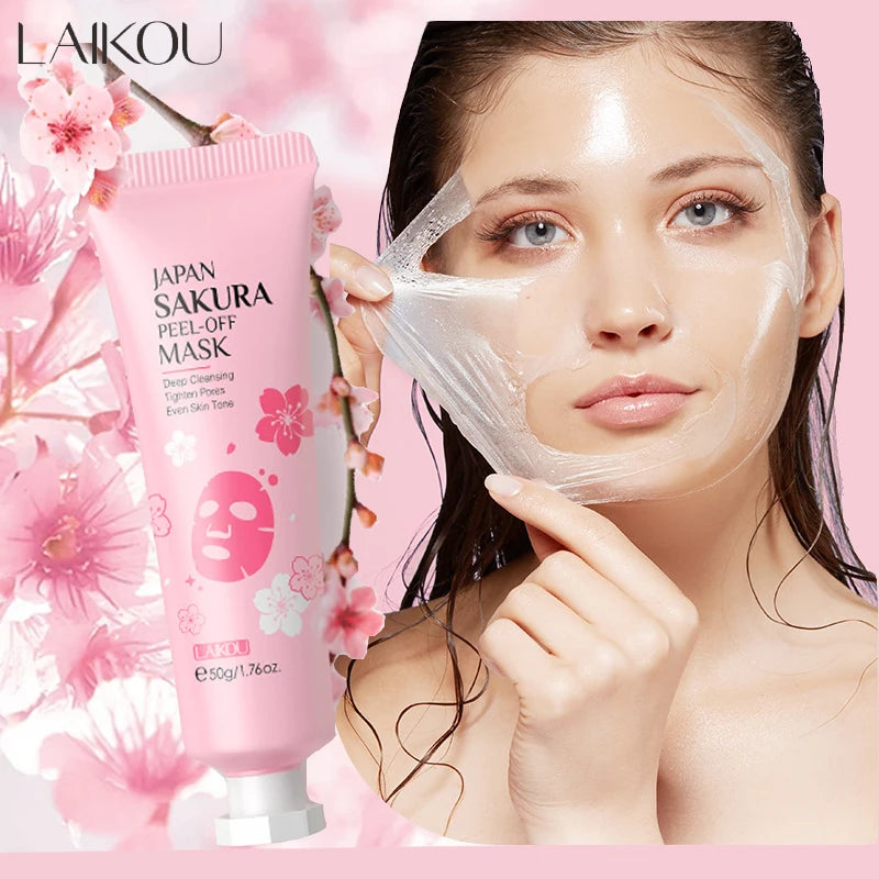 Sakura Peeling Face Mask Deep Cleansing Firming Brightening Blackhead Removed Tear off Mask Facial Skin Care 50G