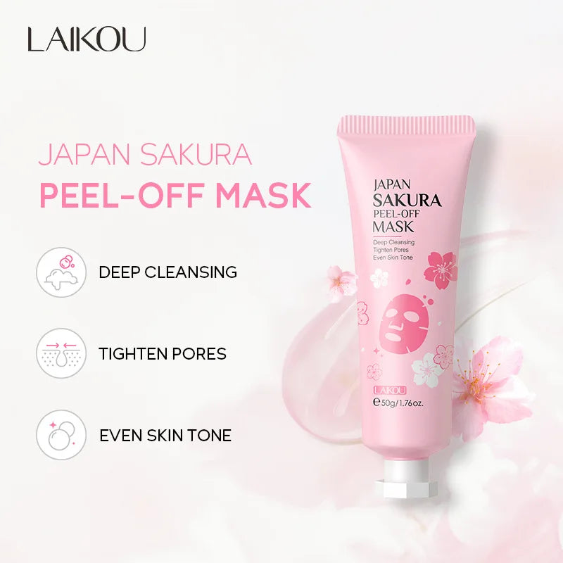 Sakura Peeling Face Mask Deep Cleansing Firming Brightening Blackhead Removed Tear off Mask Facial Skin Care 50G