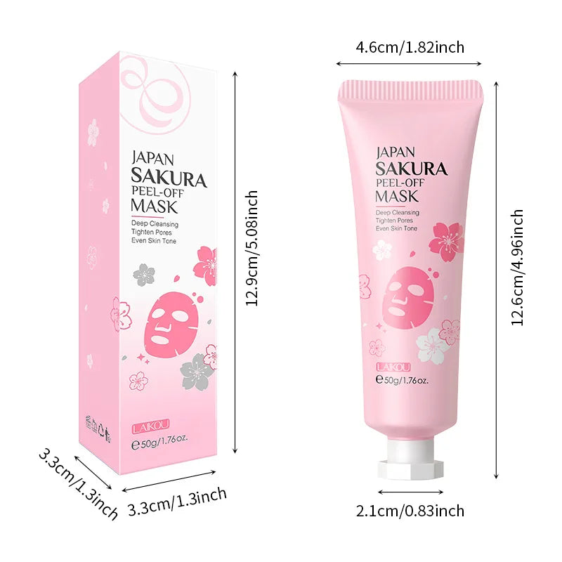 Sakura Peeling Face Mask Deep Cleansing Firming Brightening Blackhead Removed Tear off Mask Facial Skin Care 50G